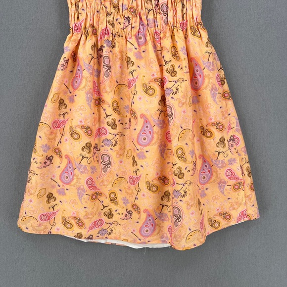 CHARLIE HOLIDAY Marley Mini Dress Womens 6 Orange Paisley Short Sleeve Linen NEW - Picture 8 of 16